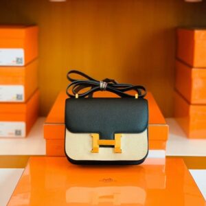 Hermes Constance Epsom Black Gold Hardware 18cm Full Handmade