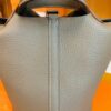 Hermes Picotin Lock TC Leather etoupe grey Silver Hardware 18cm Full Handmade