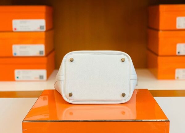 Hermes Picotin Lock TC Leather 01 Pure white Silver Hardware 18cm Full Handmade
