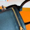Hermes Mini Lindy Togo CK89 Noir Gold Hardware 19cm Full Handmade