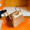 Hermes Mini Lindy Togo CK37 Golden Brown Gold Hardware 19cm Full Handmade