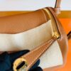Hermes Mini Lindy Togo CK37 Golden Brown Gold Hardware 19cm Full Handmade