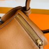 Hermes Mini Lindy Togo CK37 Golden Brown Gold Hardware 19cm Full Handmade