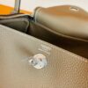 Hermes Mini Lindy Togo 18 etoupe grey Silver Hardware 19cm Full Handmade