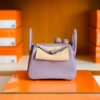 Hermes Mini Lindy Togo 4W Taro purple Silver Hardware 19cm Full Handmade