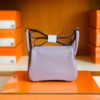 Hermes Mini Lindy Togo 4W Taro purple Silver Hardware 19cm Full Handmade