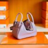 Hermes Mini Lindy Togo 4W Taro purple Silver Hardware 19cm Full Handmade