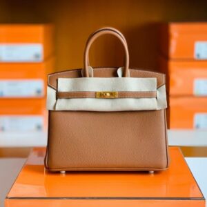 Hermes Birkin Togo Golden Brown Gold Hardware 25cm Full Handmade