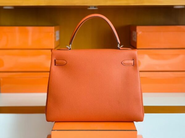 mmexport1676280649846-1024x768-1 Hermes Kelly Togo R1 Pumpkin orange Silver Hardware 32cm Full Handmade