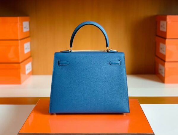 mmexport1676280681820-1024x781-1 Hermes Kelly Epsom R2 Blue Agate Silver Hardware 25cm Full Handmade