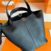 Hermes Picotin lock Touch TC & crocodile Black Gold Hardware 18cm Full Handmade