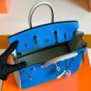 mmexport1676283591055-1024x785-1 Hermes Birkin Chevre Pearl grey & Glaze blue Silver Hardware 25cm Full Handmade