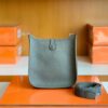 Hermes Mini Evelyne Togo 8F tinware grey Silver Hardware 16cm Full Handmade