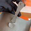 Hermes Mini Evelyne Togo 8F tinware grey Silver Hardware 16cm Full Handmade