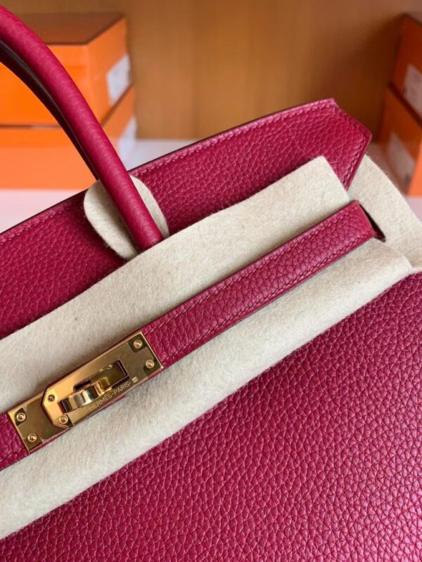 Hermes Birkin Togo K1 garnet red Gold Hardware 25cm Full Handmade