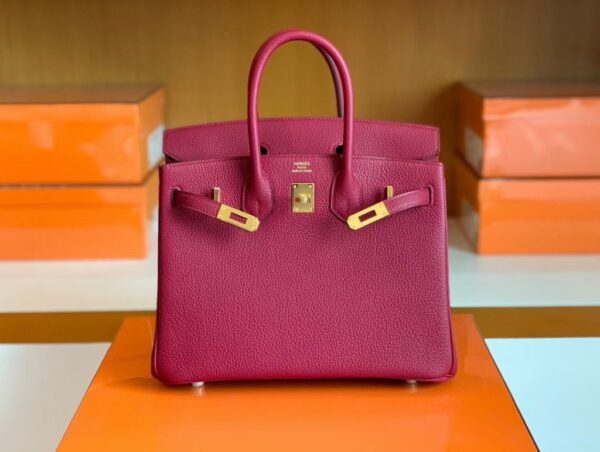Hermes Birkin Togo K1 garnet red Gold Hardware 25cm Full Handmade