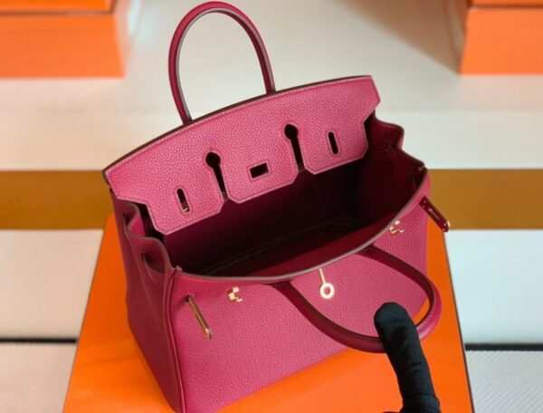 Hermes Birkin Togo K1 garnet red Gold Hardware 25cm Full Handmade