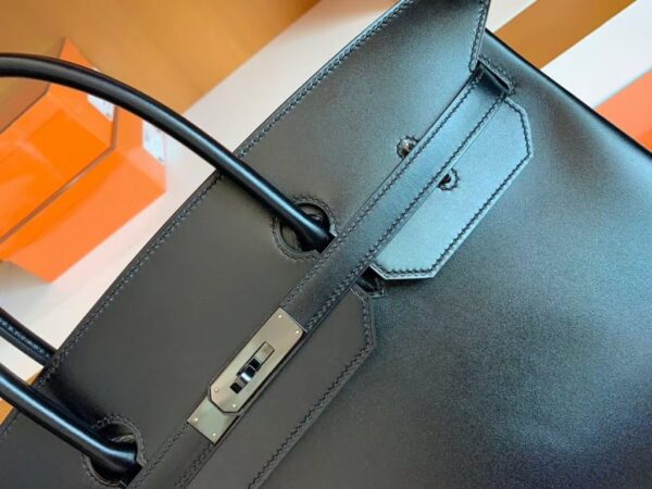 Hermes Birkin Box so Black Silver Hardware 40cm Full Handmade
