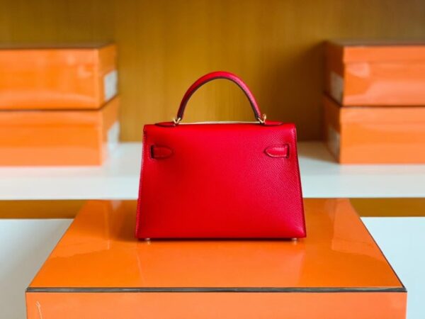 mmexport1677127374789-1024x768-1 Hermes Mini Kelly Epsom Bright Red Gold Hardware 19cm Full Handmade