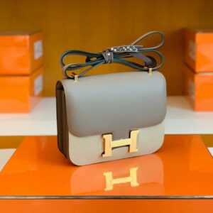 Hermes Constance Epsom M8 Griss Asphalte Gold Hardware 18cm Full Handmade