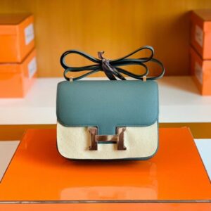 Hermes Constance Epsom 63 Vert Amande Silver Hardware 18cm Full Handmade