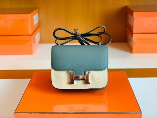 Hermes Constance Epsom 63 Vert Amande Silver Hardware 18cm Full Handmade