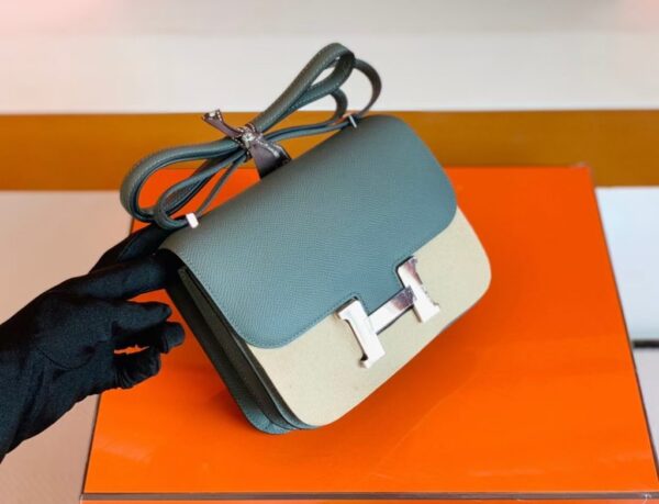 Hermes Constance Epsom 63 Vert Amande Silver Hardware 18cm Full Handmade