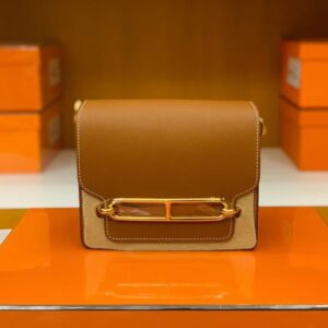 Hermes Roulis evercolor Golden Brown Gold Hardware 18cm Full Handmade