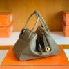 Hermes Lindy TC Leather Etoupe Grey Gold Hardware 26cm Full Handmade
