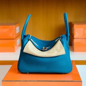 Hermes Lindy TC Leather Izmir blue Silver Hardware 26cm Full Handmade