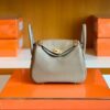 Hermes Mini Lindy TC Leather Griss Gold Hardware 19cm Full Handmade