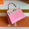 Hermes Kelly Matte Alligator 5P sakura pink Silver Hardware 25cm Full Handmade