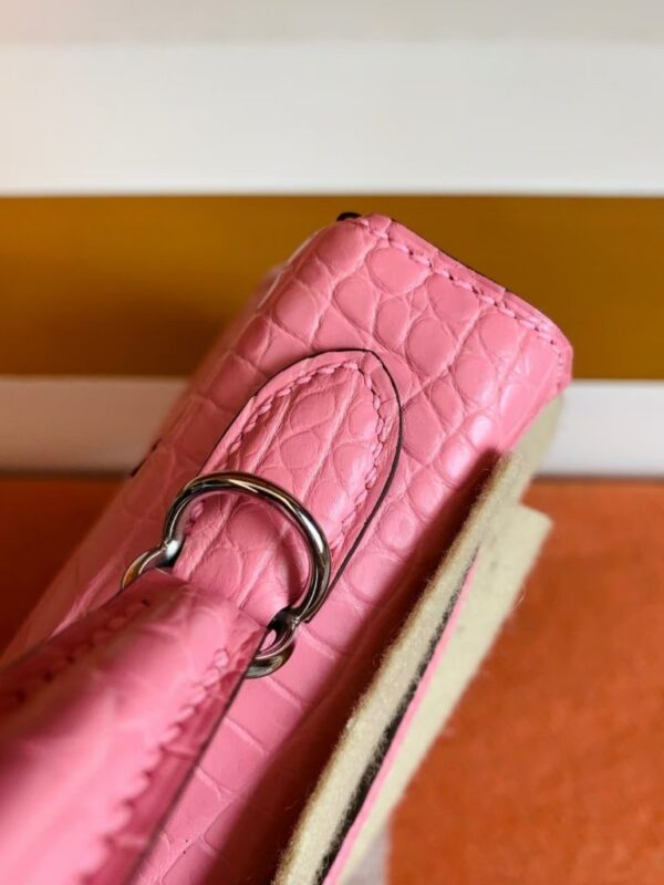 Hermes Kelly Matte Alligator 5P sakura pink Silver Hardware 25cm Full Handmade