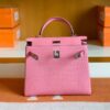 Hermes Kelly Matte Alligator 5P sakura pink Silver Hardware 25cm Full Handmade