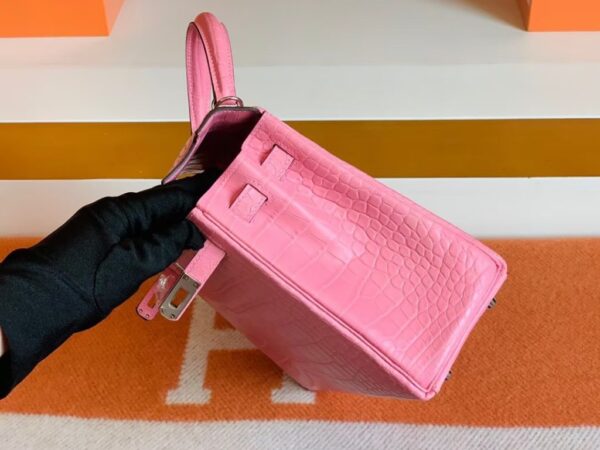 Hermes Kelly Matte Alligator 5P sakura pink Silver Hardware 25cm Full Handmade