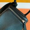 Hermes Mini Lindy Togo Black Silver Hardware 19cm Full Handmade