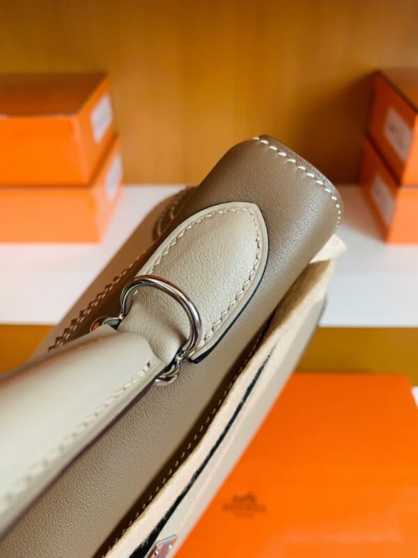 Hermes Kelly swift Etoupe Grey & Trench Grey Silver Hardware 32cm Full Handmade