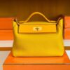 Hermes Kelly 2424 taurillon Leather 9D Amber yellow Gold Hardware 29cm Full Handmade