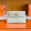mmexport1679281839451-1024x777-1 Hermes Mini Kelly Pochette Matte alligator crocodile 8L Creamy White Gold Hardware 22cm Full Handmade