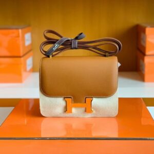 Hermes Constance Epsom Golden Brown Gold Hardware 18cm Full Handmade