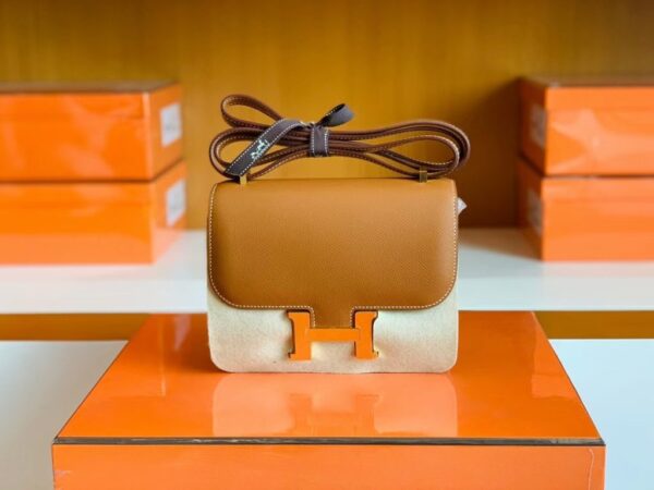 Hermes Constance Epsom Golden Brown Gold Hardware 18cm Full Handmade
