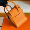 Hermes Mini Lindy TC Leather Orange Silver Hardware 20cm Full Handmade