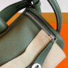 Hermes Mini Lindy TC Leather Jungle green Silver Hardware 19cm Full Handmade