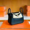 Hermes Mini Lindy TC Leather Black Gold Hardware 19cm Full Handmade