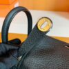 Hermes Mini Lindy TC Leather Black Gold Hardware 19cm Full Handmade