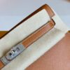 Hermes Kelly dance Evercolor Leather Golden Brown Silver Hardware 22cm Full Handmade
