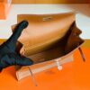 Hermes Kelly dance Evercolor Leather Golden Brown Silver Hardware 22cm Full Handmade