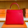 Hermes Kelly Epsom Leather Q5 Bright Red Gold Hardware 28cm Full Handmade