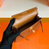 Hermes Mini Kelly Chevre Leather Saddle Brown Gold Hardware 19cm Full Handmade