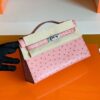 mmexport1679967190877-1024x781-1 Hermes Mini Kelly Pochette Ostrich Leather CK94 sakura pink Silver Hardware 22cm Full Handmade